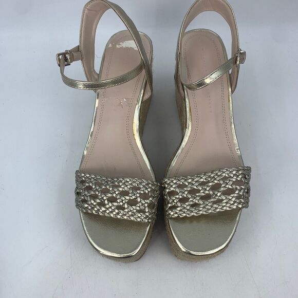 Zara Basics Womens 8.5 39 Platform Sandals Espadrille Platform Wedge Boho - Picture 9 of 12